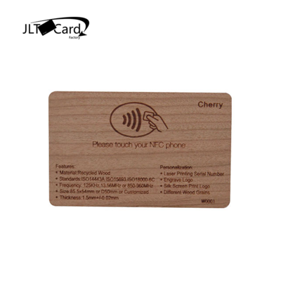 Orbita Hotel Cherry Wooden Rfid Key Card W/ Laser Logo Printing