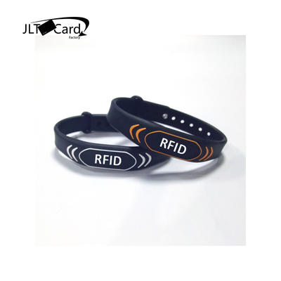 Diameter 45/55/65mm factory high quality waterproof LF 125khz TK4100 RFID silicone wristband with one color laser logo printing